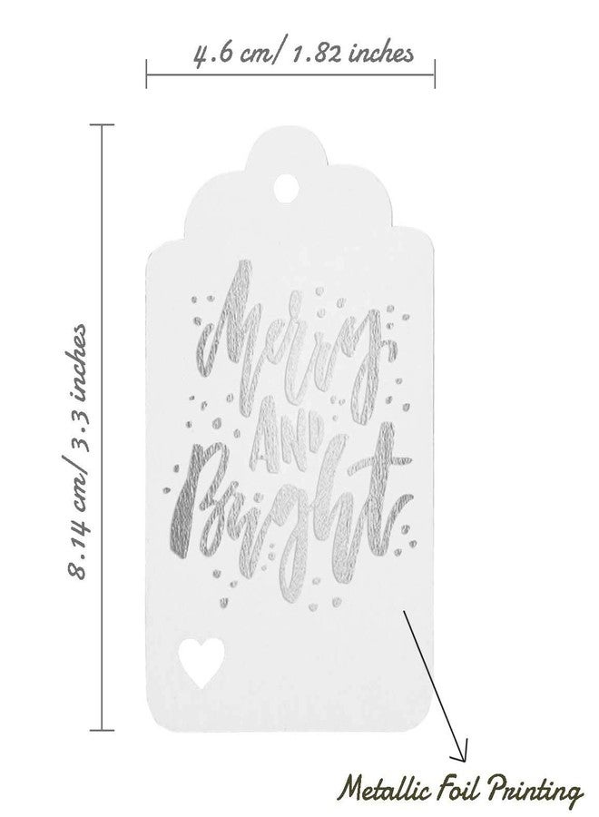 Inkdotpot مجموعة من 50 بطاقة هدايا ورقية من رقائق الفضة الحقيقية من إنكدوتبوت، بتصميم "عيد ميلاد سعيد ومشرق". - Image 5